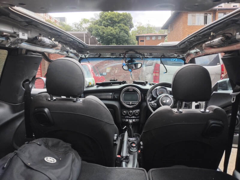 Mini cooper stripped sunroof completly out